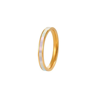 Troli Anello Placcato Oro Con Madreperla Circuito 57 Mm — Anello