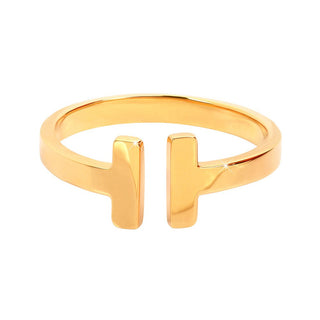 Troli Anello Aperto Acciaio Placcato Oro 55 Mm — Anello