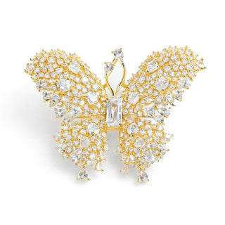 Troli Schillernde Schmetterlingsbrosche in Gold 