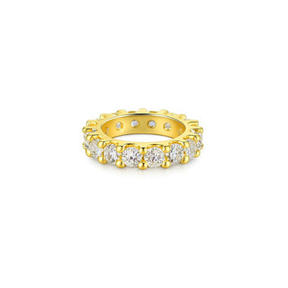 Troli Anello Placcato Oro Lucido Con Zirconi Vbr039G-A Circuito 49 Mm — Anello