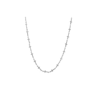 Troli Elegante Halskette aus Stahl mit Kreuzen 