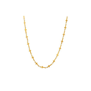 Troli Elegante Goldene Halskette mit Kreuzen 