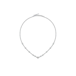 Trussardi Collana Coordinata In Acciaio Con Cristalli T-Logo Tjaxc04 — Collana
