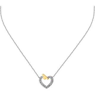 Trussardi Collier en acier avec zircons et logo T Tjaxc44 (Chaîne, Pendentif) 