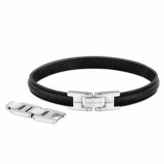 Trussardi Elegante Bracelet en cuir noir T-Leather Tjaxz03 
