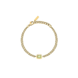 Trussardi Doppelarmband vergoldet mit Zirkon Verde T-Design Tjaxa24 