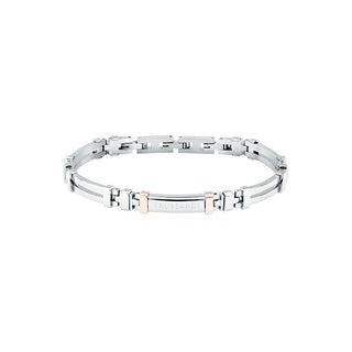 Trussardi T-Steel TJAXV26 Bracciale Bicolore in Acciaio Uomo — Bracciale