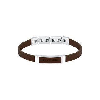 Trussardi Brunt læderarmbånd til mænd T-Leather Tjaxz06 