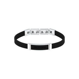 Trussardi Sort læderarmbånd til mænd T-Leather Tjaxz05 