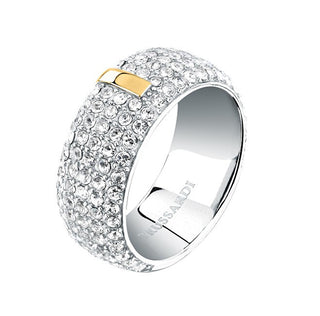Trussardi Anello Bicolore Cristalli T-Round Circuito 52 mm — Anello