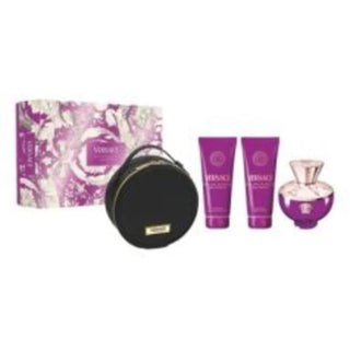 Versace Dylan Purple Edp 100 ml + Lozione Corpo 100 ml + Gel Doccia 100 ml + Trousse Nera — Eau de Parfum