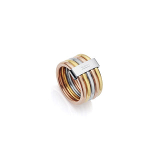 Viceroy Schicker Luxus-Ring aus dreifarbigem Stahl 75305A01 - Umfang: 54 Mm 