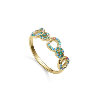 Viceroy 15120A010-39 Anello Placcato Oro con Zirconi Colorati 54 mm — Anello