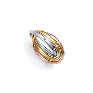 Viceroy Dreifachring aus Stahl mit schicken Kristallen 14192A01 - Umfang: 52 Mm 