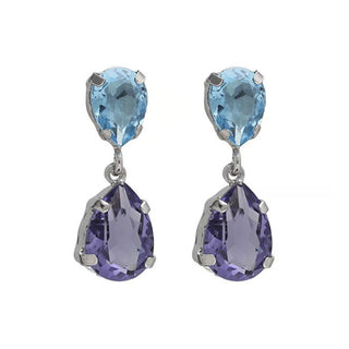 Victoria Cruz Orecchini Pendenti Eleganti Con Cristalli Blu Glory A4905-12Ht — Orecchini