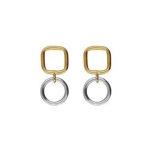 Victoria Cruz Orecchini Pendenti Bicolore In Argento Nivola A5506-Bt — Orecchini