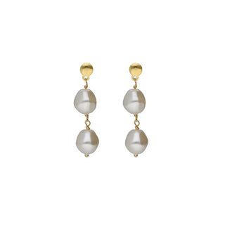 Victoria Cruz Orecchini Pendenti Placcati Oro Con Perle Sintetiche Sera A5560-00Dt — Orecchini