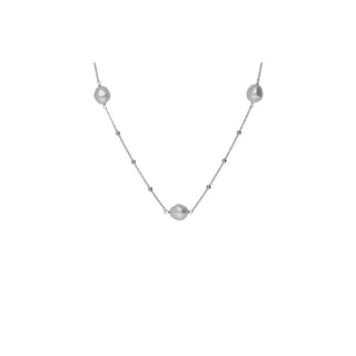 Victoria cruz Collana Lunga Argento Perle Sintetiche Sera A5566-00Hg — Collana