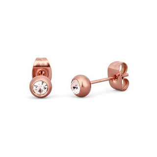 Vuch Orecchini Bronzo Cristalli Oro Rosa — Orecchini