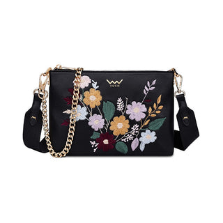 Vuch Borsa A Tracolla Lylann Flowers Nero — Borsa a tracolla