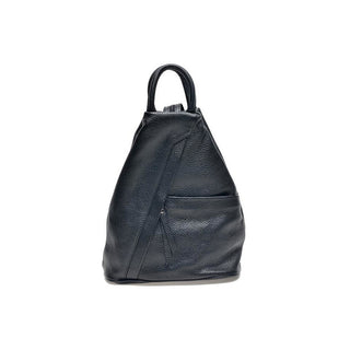 Carla Ferreri Black Leather Women's Backpack 