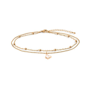 Troli Pulsera Doble Chapada en Oro Con Papillon 347 
