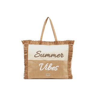 Verde Borsa Da Spiaggia 348 beige — Borsa da spiaggia