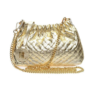 Anna Luchini Borsa A Mano In Pelle oro — Borsa a mano