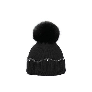 Capu Black Women's Hat with Glitter 