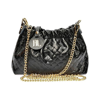 Anna Luchini Borsa A Mano In Pelle Nera Donna — Borsa a mano