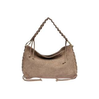 Anna Luchini Borsa A Mano In Pelle fango — Borsa a mano