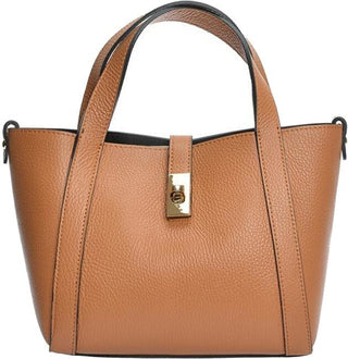 Anna Luchini Borsa A Mano In Pelle Cognac Donna — Borsa a mano