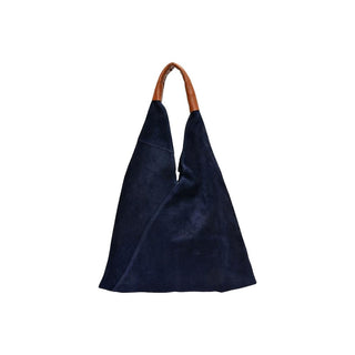 Anna Luchini Borsa A Mano In Pelle Blu Donna — Borsa a mano