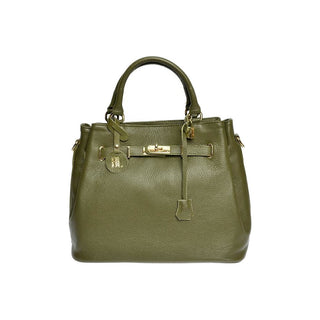 Anna Luchini Borsa A Mano In Pelle Verde — Borsa a mano