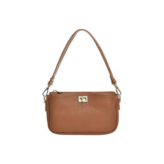Anna Luchini Borsa A Mano In Pelle cognac — Borsa a mano
