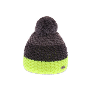 Capu Women's hat in fluorescent yellow, gray, and black 