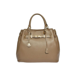 Anna Luchini Borsa A Mano In Pelle fango — Borsa a mano