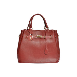 Anna Luchini Borsa A Mano In Pelle rosso scuro — Borsa a mano
