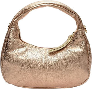 Anna Luchini Borsa A Mano In Pelle oro rosa — Borsa a mano
