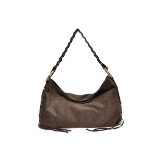 Anna Luchini Borsa A Mano In Pelle Cognac Scuro Donna — Borsa a mano