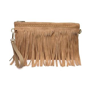 Anna Luchini Borsa A Mano In Pelle Fango — Borsa a mano