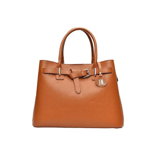 Anna Luchini Borsa A Mano In Pelle Cognac Donna — Borsa a mano