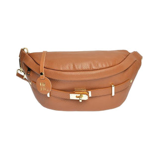 Anna Luchini Borsa A Tracolla In Pelle Cognac Scuro — Borsa a tracolla