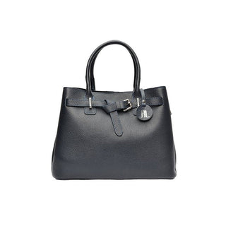 Anna Luchini Borsa A Mano In Pelle Blu Scuro — Borsa a mano
