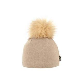 Capu Women's beige hat with pom-pom 