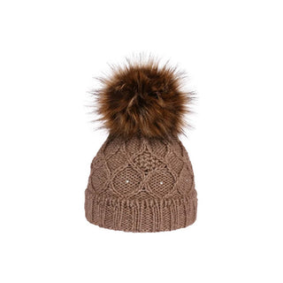 Capu Brown Women's Hat with Pom Pom 
