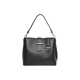 Carla Ferreri Black Leather Handbag 