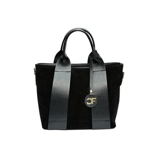 Carla Ferreri Women's Leather Handbag in black shade 