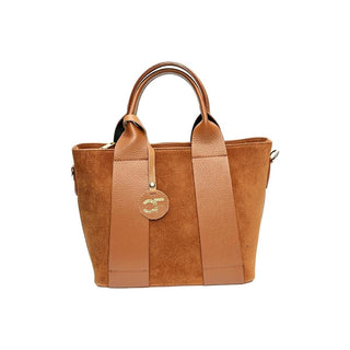 Carla Ferreri Women's Leather Handbag in cognac shade 