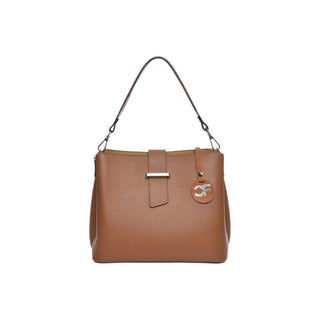 Carla Ferreri Women's Leather Handbag in cognac color 